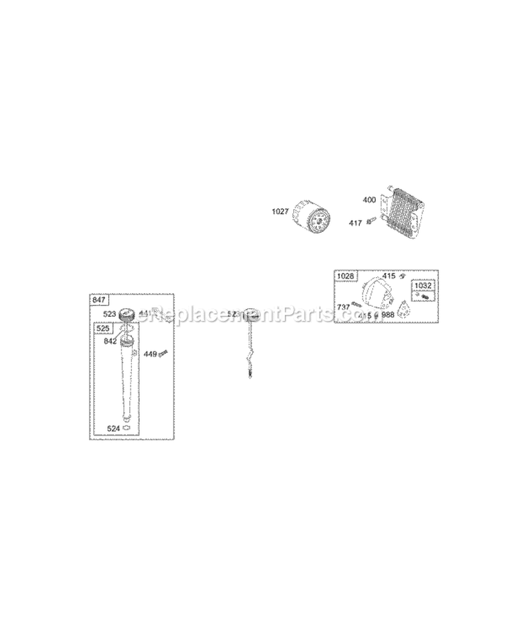 Oil Diagram and Parts List for 460777-2290-E2  Briggs and Stratton Engine